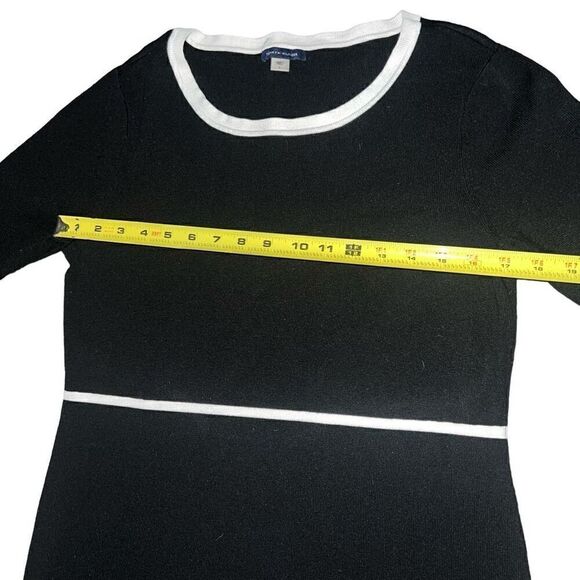 TOMMY HILFIGER Black & White Contrast Bell Sleeve Sheath Dress Size L - Picture 7 of 7